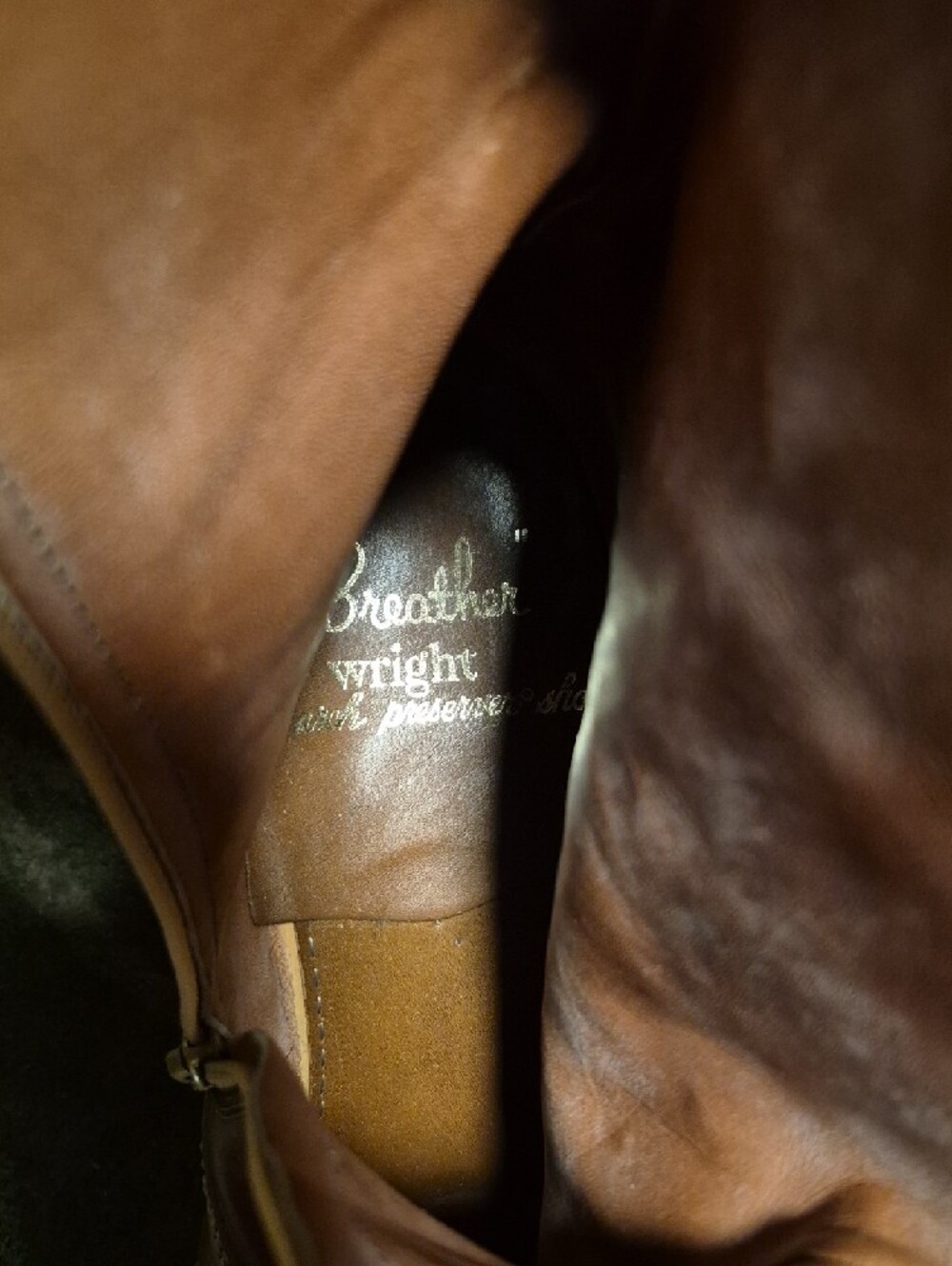 Men's Brown Leather Zip-Front Work Boots - Picture 15 of 15